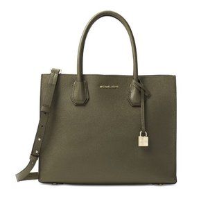 Michael Kors Mercer Large Convertible Tote Purse Bag in Olive Green Color NWT